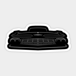 front/back 1959 Chevy Impala - stencil, white Sticker